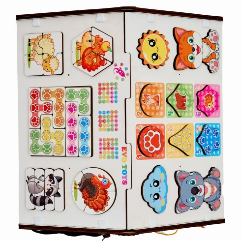 Бизиборд домик Лапки Макси 38х40х60 см, со светом