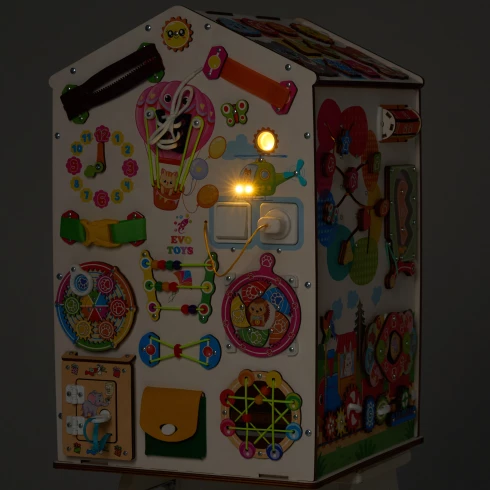 Бизиборд домик Лапки Макси 38х40х60 см, со светом