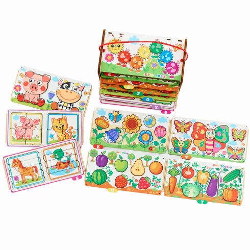 Сортер развивающий Умный комодик - На ферме, фигуры вкладыши